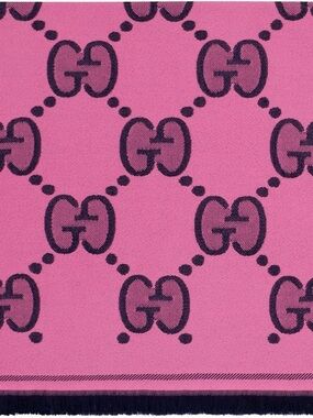 GG jacquard wool scarf